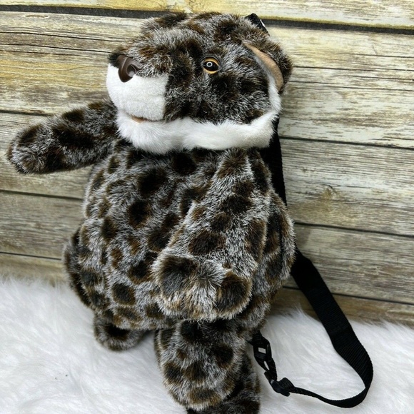 Mango Teddy Bear Co Snow Leopard Plush Cat Backpack 16" RARE - Picture 3 of 12